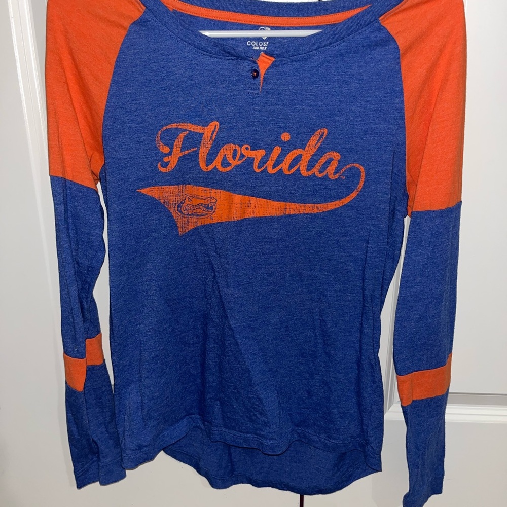Colosseum Florida Gators Blue and Orange Long Sleeve Shirt